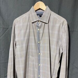 Banana Republic Men's Beige Plaid Button-Down Shirt